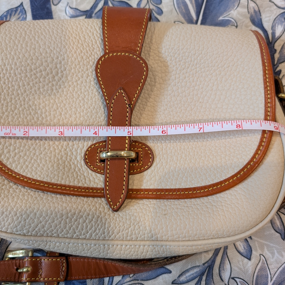 Dooney & Bourke Cream and Brown Leather Shoulder Bag - Picture 8 of 12